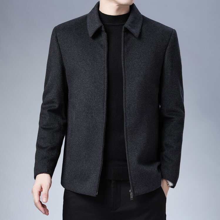 Wool Woolen Men's Lapel Jacket - Image 7