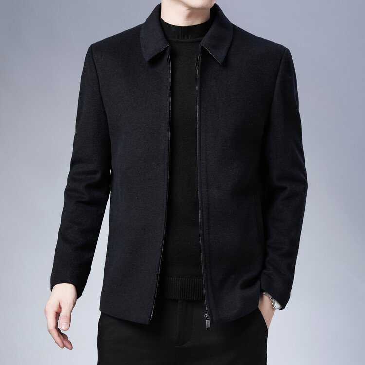 Wool Woolen Men's Lapel Jacket - Image 5