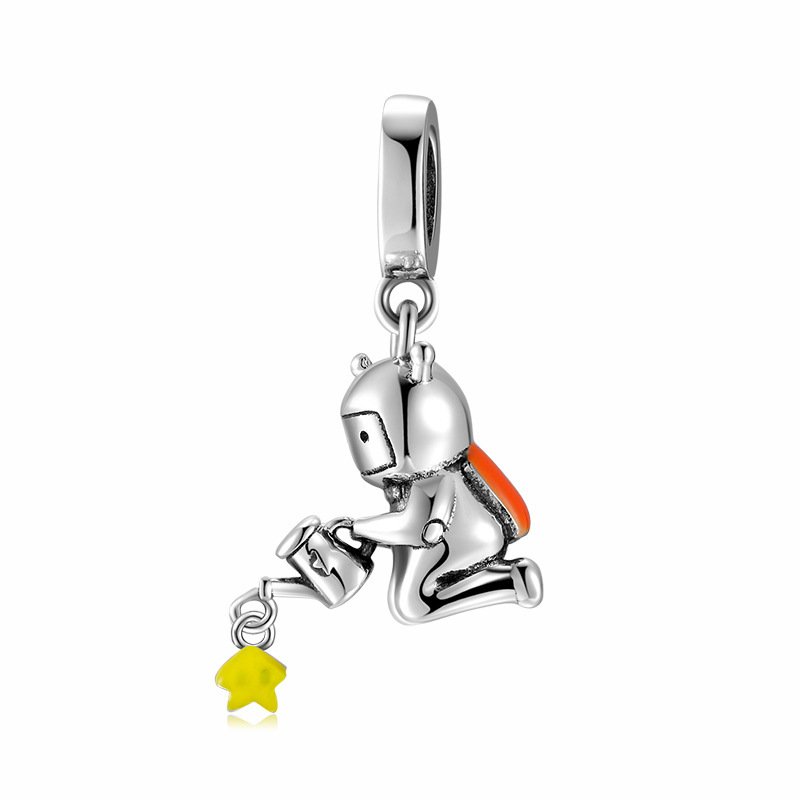 Original Space Dream Astronaut Kids Series Beaded Pendant S925 Sterling Silver Diy Accessories - Image 3