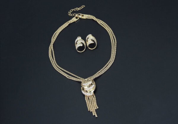 Fashion Necklace Bracelet Earrings Ring Jewelry Set - Image 5