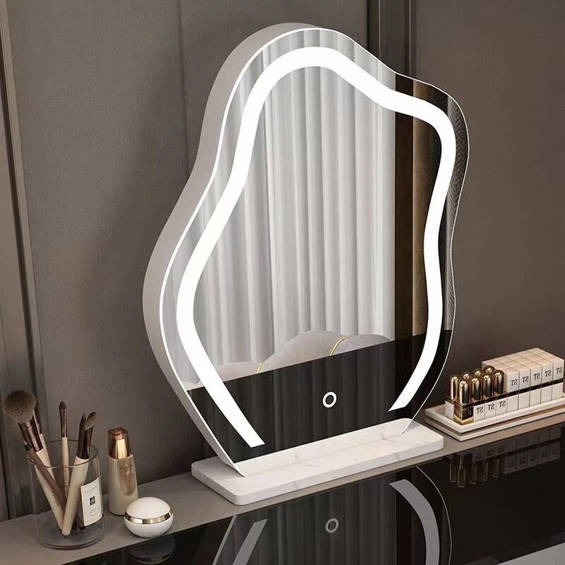 Large Makeup Mirror Cloud Shape Vanity Mirror 3 Colors LED Lights 220V - Image 3