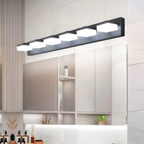 Modern 6 Lights Black LED Makeup Mirror Fixtures For Bathroom And Vanity Unavailable Platforms- Temu - Image 7