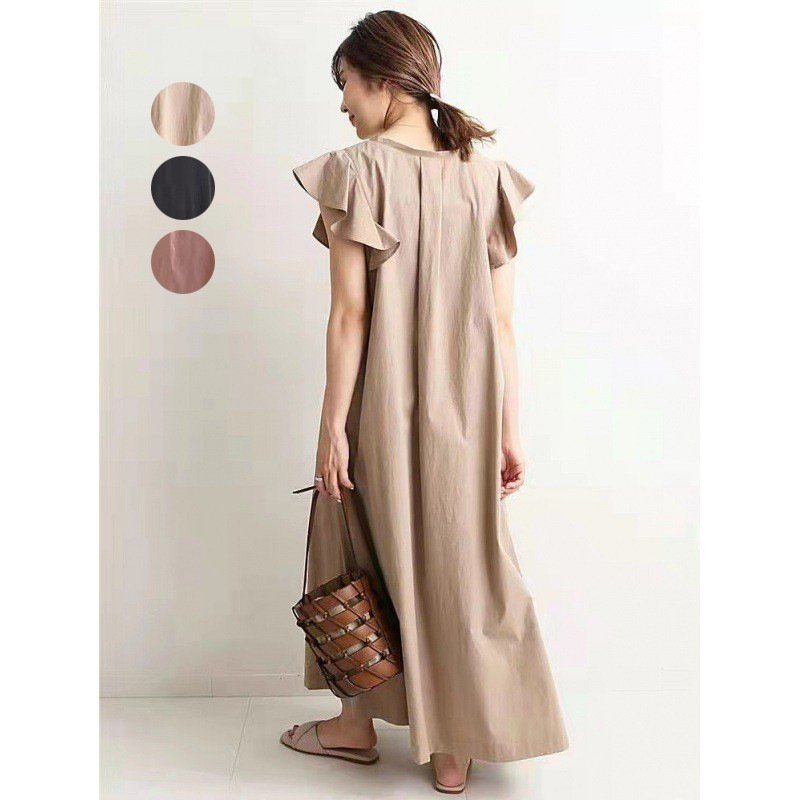 Ruffle Sleeve Dress Loose Slimming Dress Women - Image 6