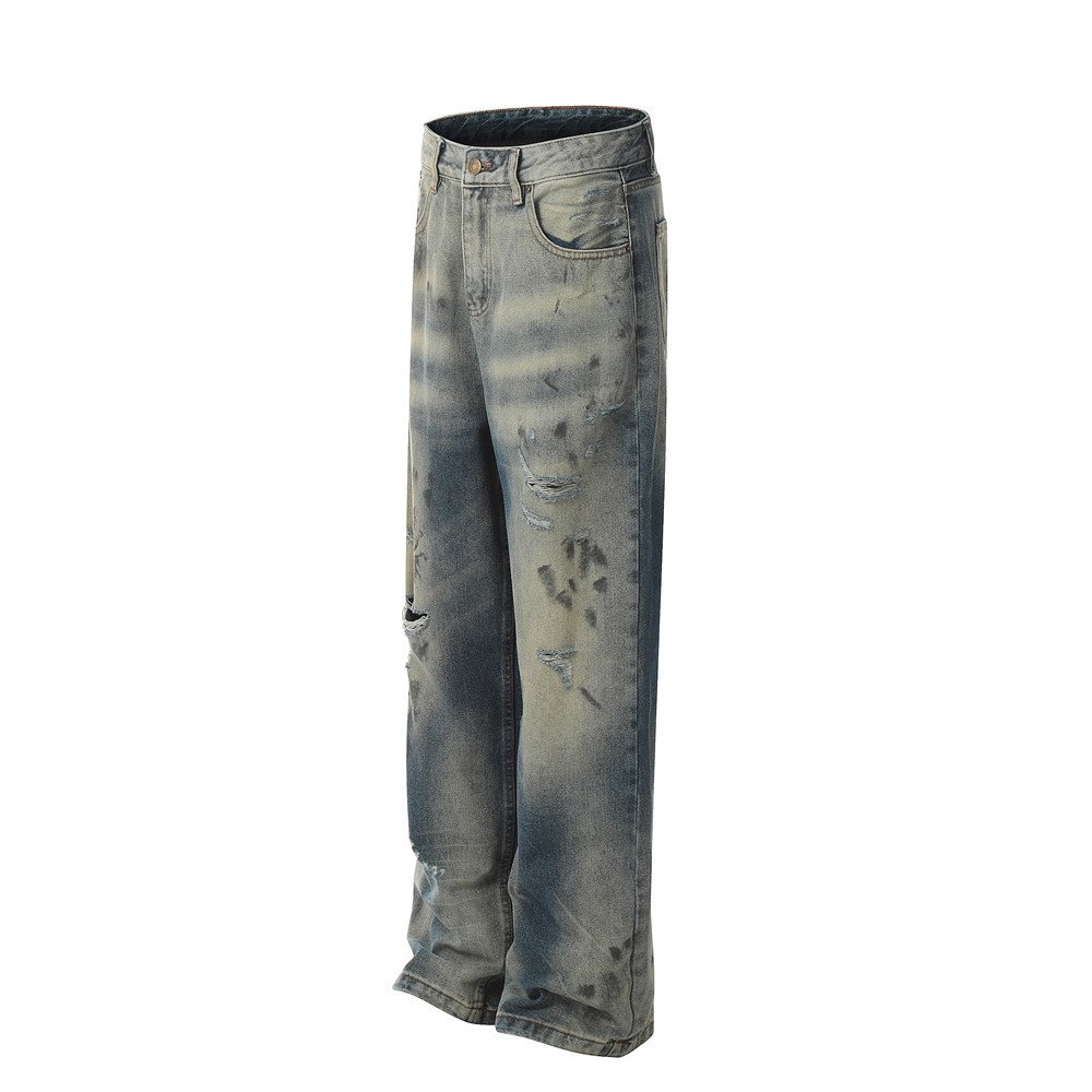 Distressed Dirty Ripped Jeans For Men - Image 7