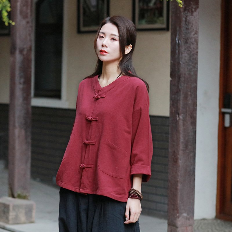 Traditional chinese blouse shirt tops for women - Image 4