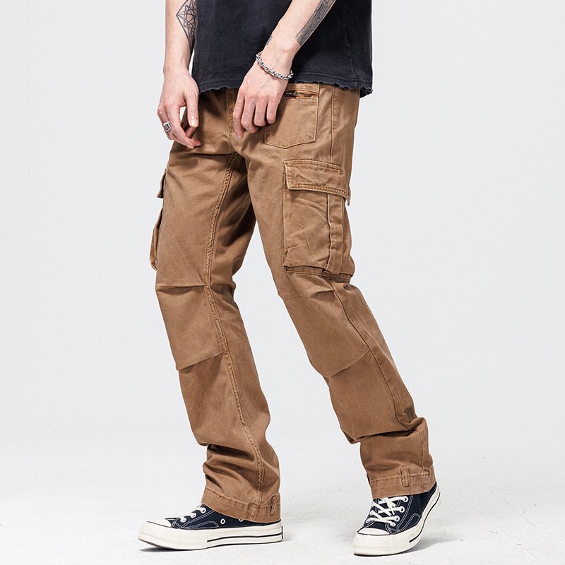 Straight Cargo Wide Leg Design Trousers