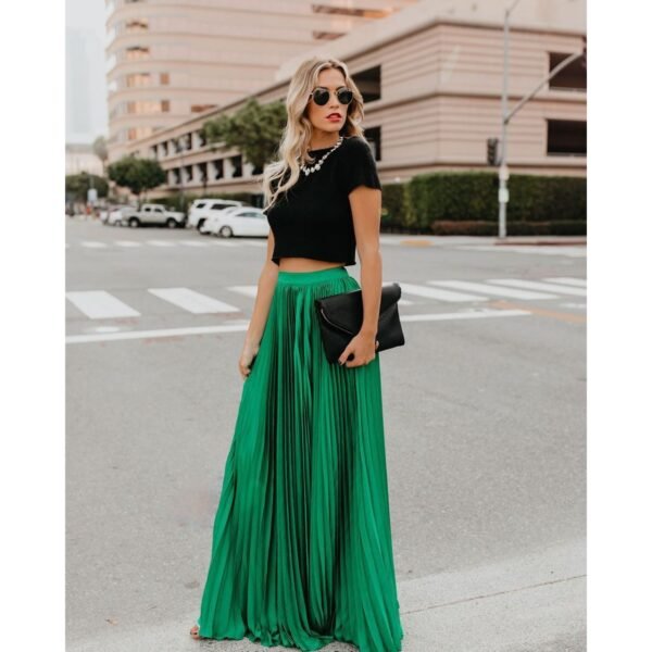 Women fashion casual skirt girls high Waist long skirts - Image 3