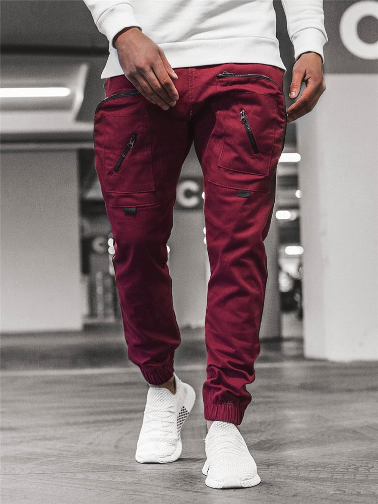 Men's Woven Casual Pants Cargo Pocket Trousers - Image 4