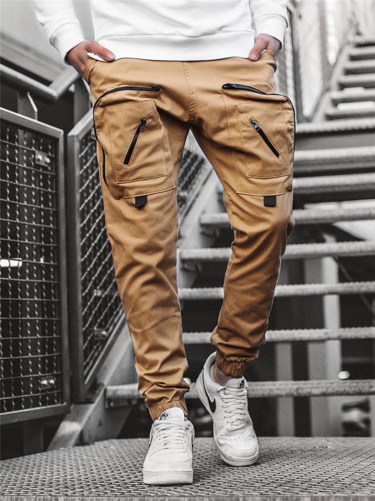 Men's Woven Casual Pants Cargo Pocket Trousers - Image 5