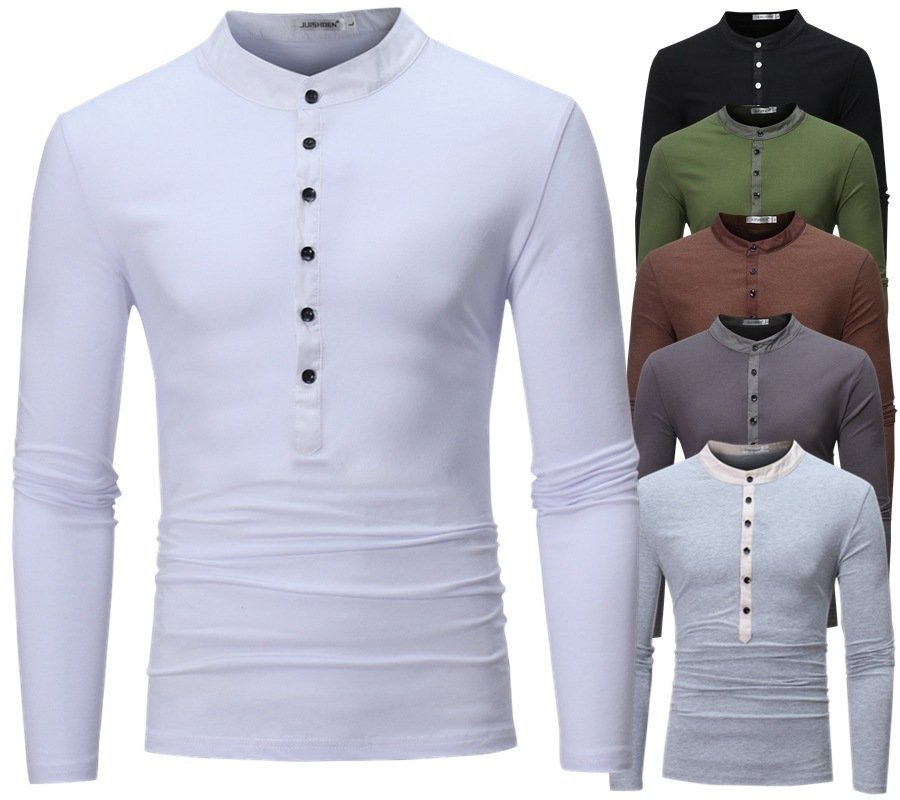 Young Men Fake Two Long Casual T-Shirts - Image 4