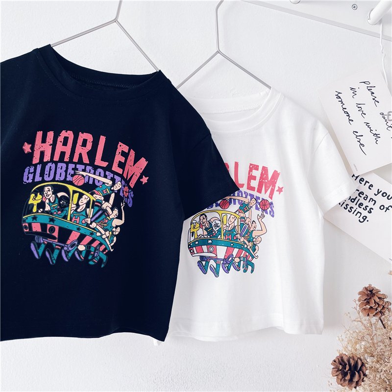 Boys Summer New Loose Casual Tops Children's All-match Printed Letters Short-sleeved T-shirt - Image 3