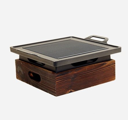 Wooden Seat Korean Style Grill Pan Grill Household Smokeless - Image 6