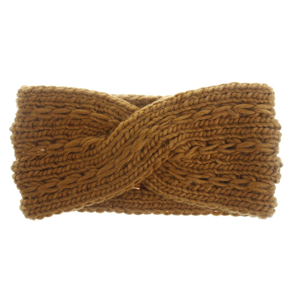 Acrylic Thick Wool Knitted Headband Diagonally Crossed Hair Accessories For Women - Image 3