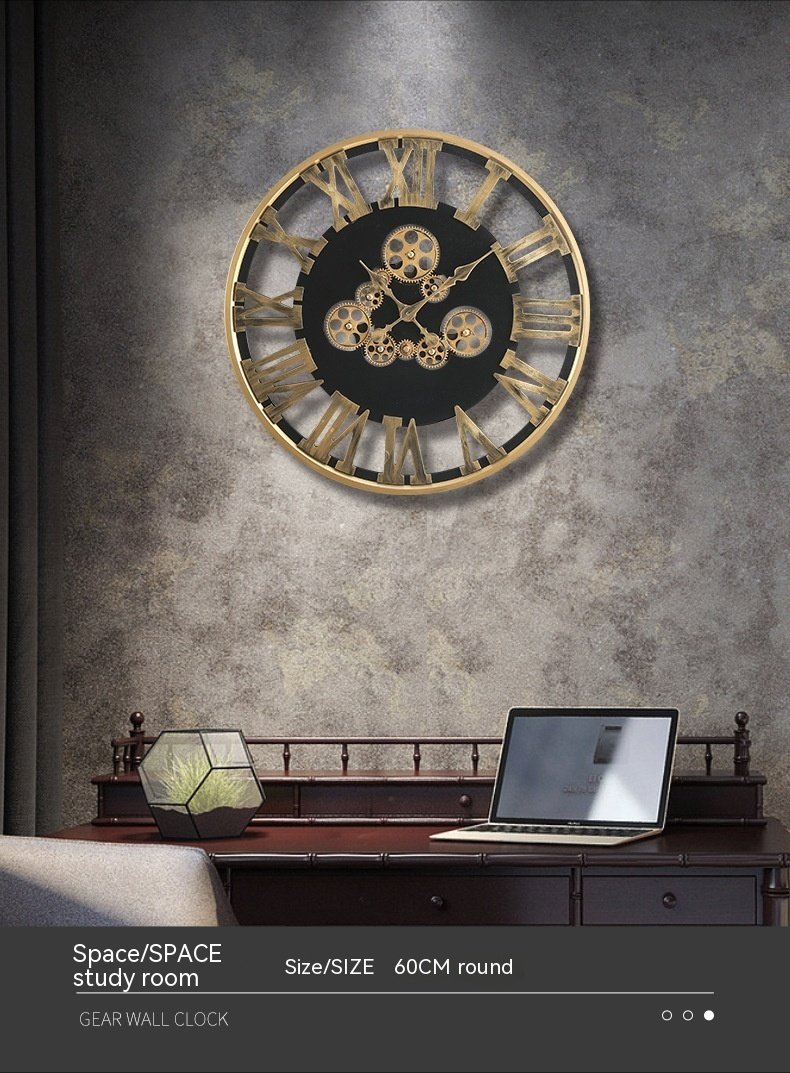 American Retro Decoration Creative Mechanical Style Decorative Clocks - Image 6