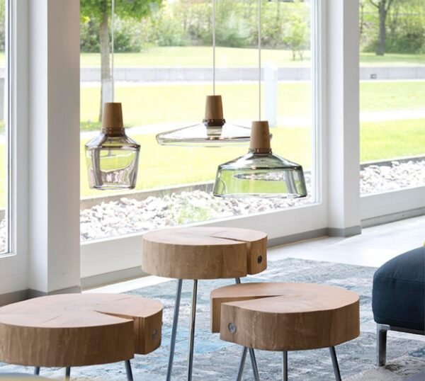 Modern Led Glass Pendant Light Fixture With Wood Vintage Rustic Hanging Lamp For Cafe Bar Restaurant Home Deco Loft Lighting - Image 8
