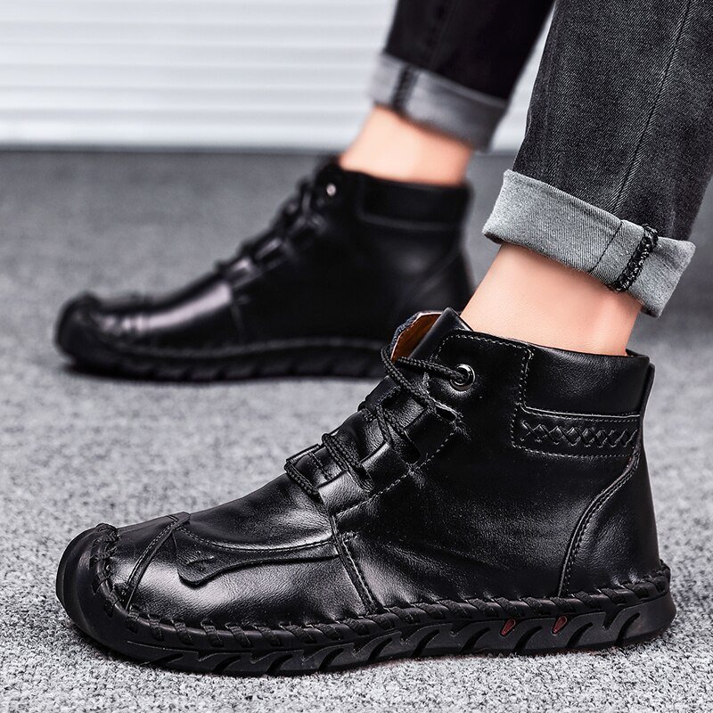 Leather shoes leather men casual shoes - Image 8