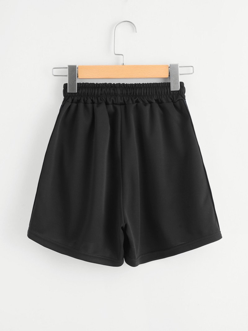 Women Rainbow Striped Elastic Shorts - Image 5