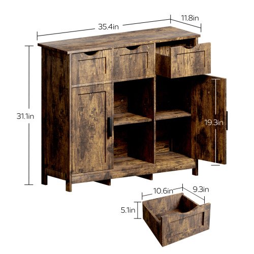 Storage Cabinets,Wooden Floor Cabinet,with Drawers And Shelves Storage Cabinets,Accent Cabinet For Living Room,Bedroom,Bathroom Furniture Home Decor - Image 5