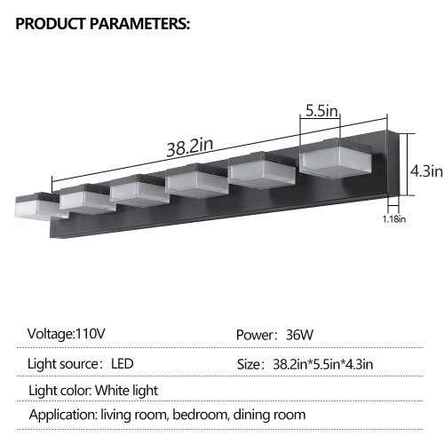 Modern 6 Lights Black LED Makeup Mirror Fixtures For Bathroom And Vanity Unavailable Platforms- Temu - Image 8