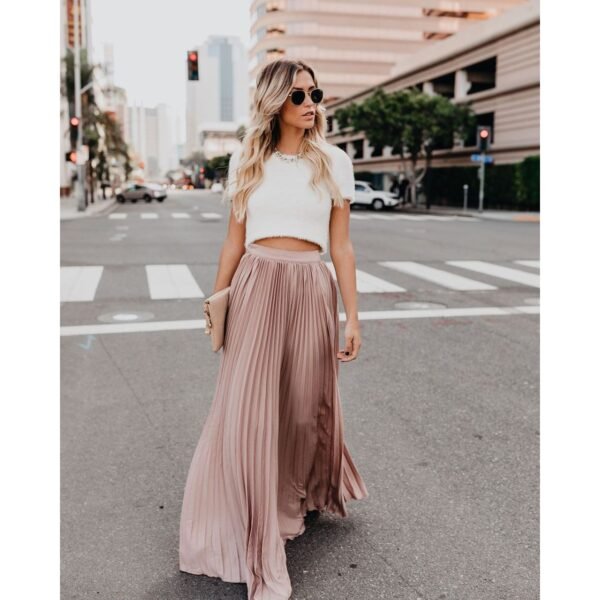 Women fashion casual skirt girls high Waist long skirts - Image 2