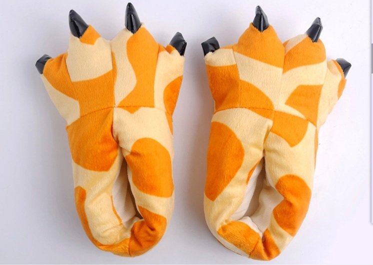 Winter Soft Warm Dinosaur Paw Funny Slippers for Men Women Kids Parent-child Home House Slipper Shoes Room Cotton Shoes - Image 2