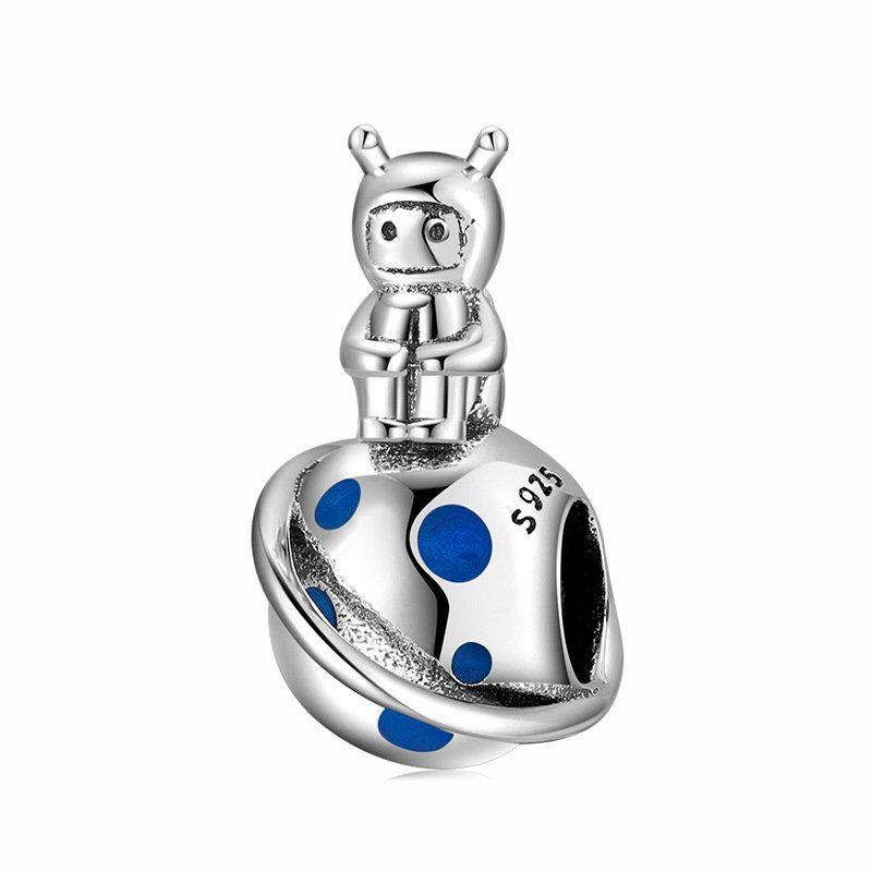 Original Space Dream Astronaut Kids Series Beaded Pendant S925 Sterling Silver Diy Accessories - Image 5