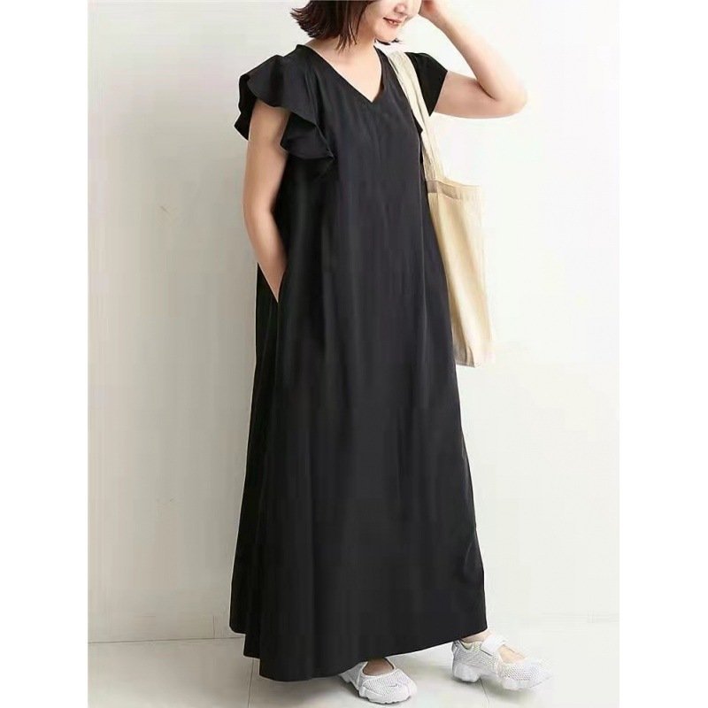 Ruffle Sleeve Dress Loose Slimming Dress Women - Image 5