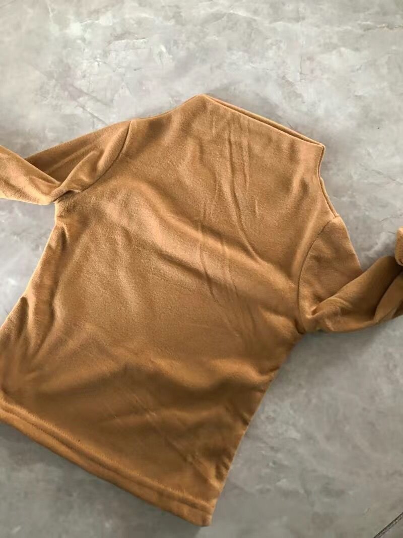 Autumn Winter Long Sleeve T-shirts For Boys And Girls And Cashmere Warm Tops - Image 10