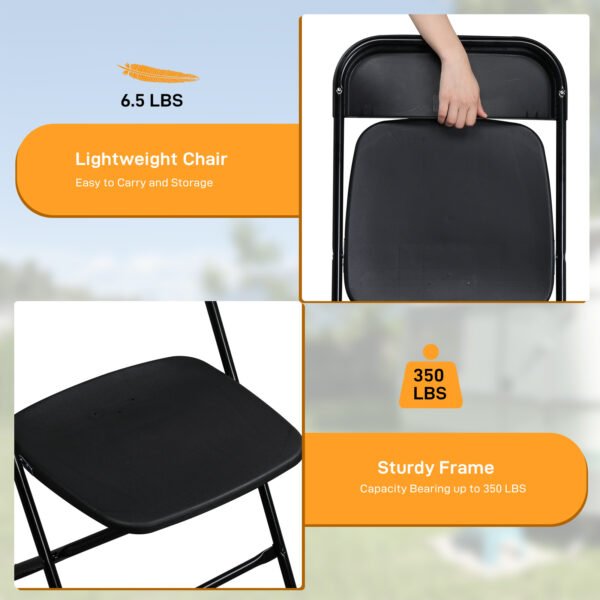 4pcs Patio Plastic Folding Chairs - Image 9