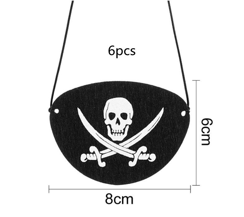 Halloween Pirate Captain Cosplay Costume Accessories Colony Pirate Hat Single Eye Patch For Halloween Kids Birthday Party Decor - Image 3