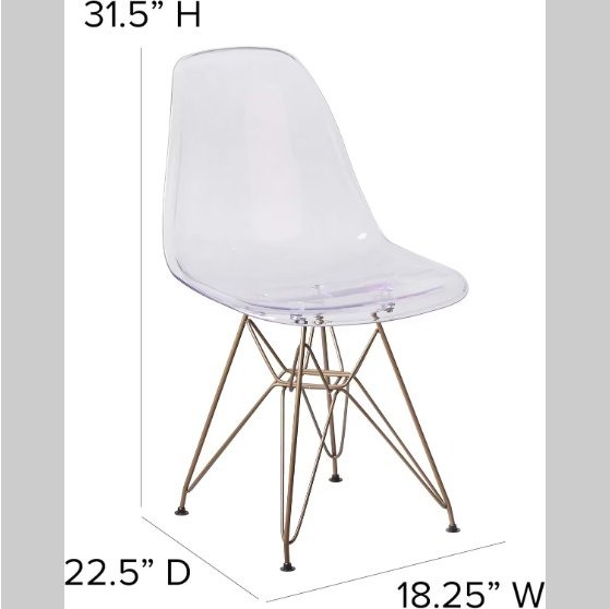 2 Transparent Dining Chairs - Image 4