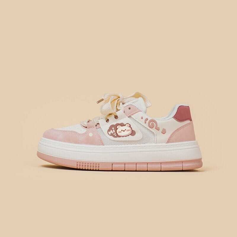 Pink Mesh Panel Shoes For Women - Image 4