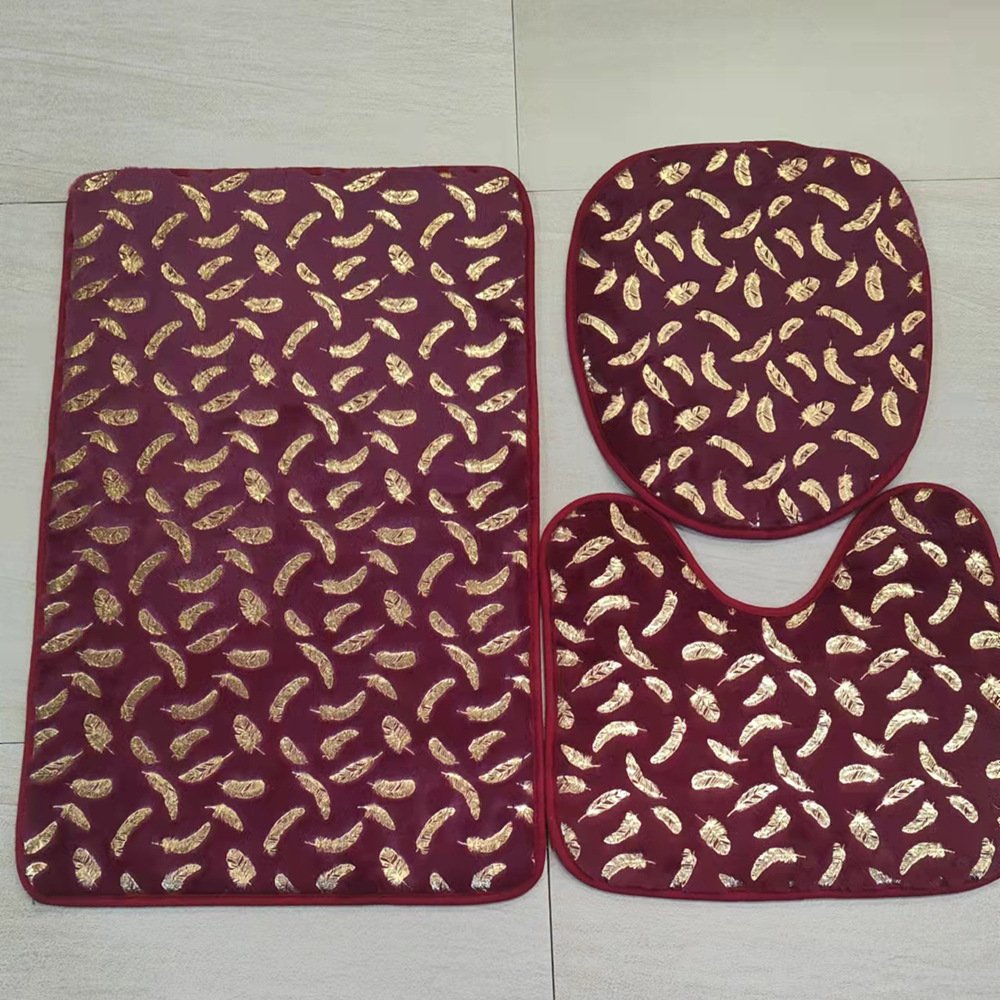 Three Piece Set Of Marbled Foiled Rugs - Image 5