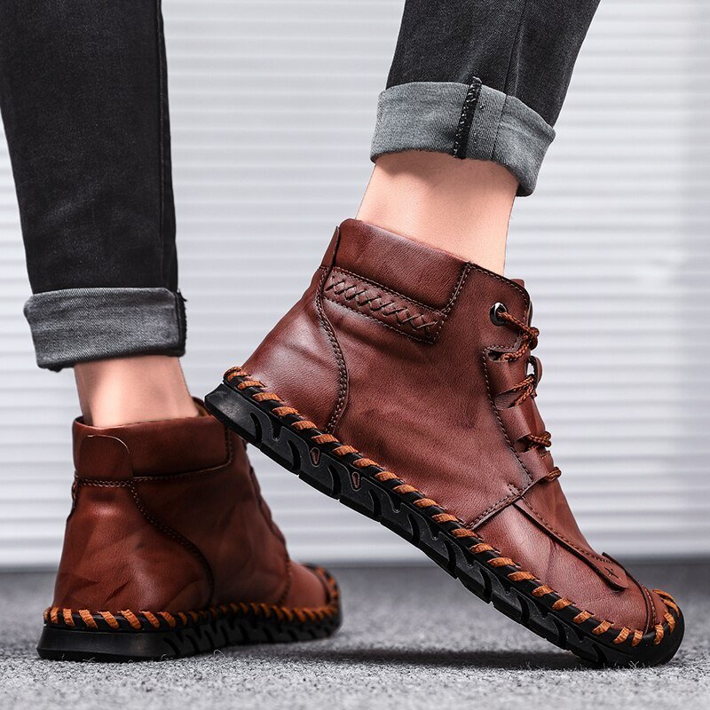Leather shoes leather men casual shoes - Image 4