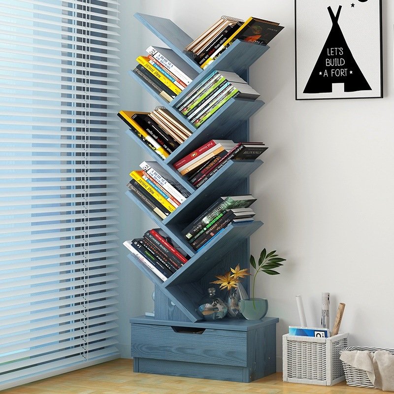 Bookshelf Storage Floor Bookcase Living Room Decoration Rack - Image 4