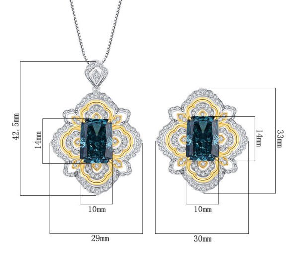 S925 Silver Retro Fashion High Carbon Diamond Texture Jewelry - Image 2