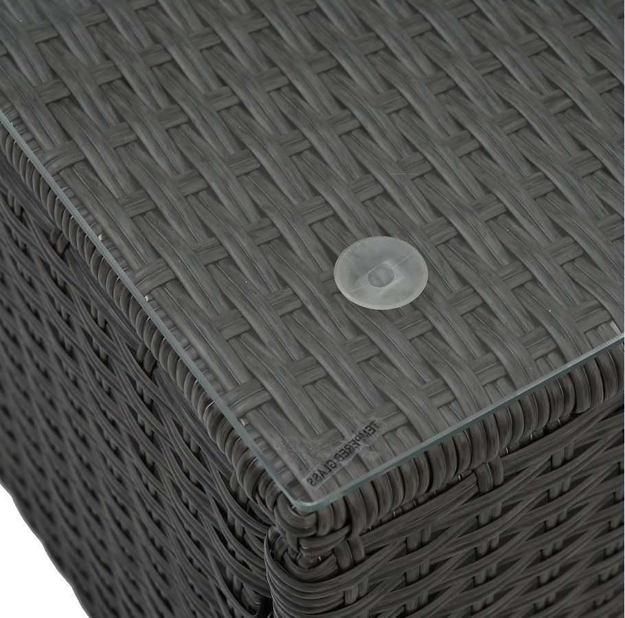 Patio Furniture, Outdoor Furniture, Seasonal PE Wicker Furniture, 7 Set Wicker Furniture With Tempered Glass Coffee Table - Image 4