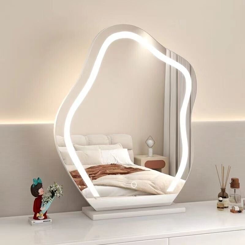 Large Makeup Mirror Cloud Shape Vanity Mirror 3 Colors LED Lights 220V - Image 6