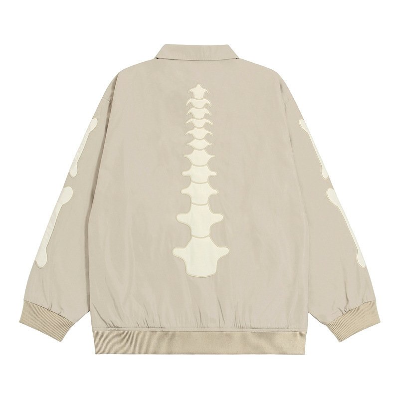 Skull Bone Embroidery Jacket Men's And Women's Coats - Image 3