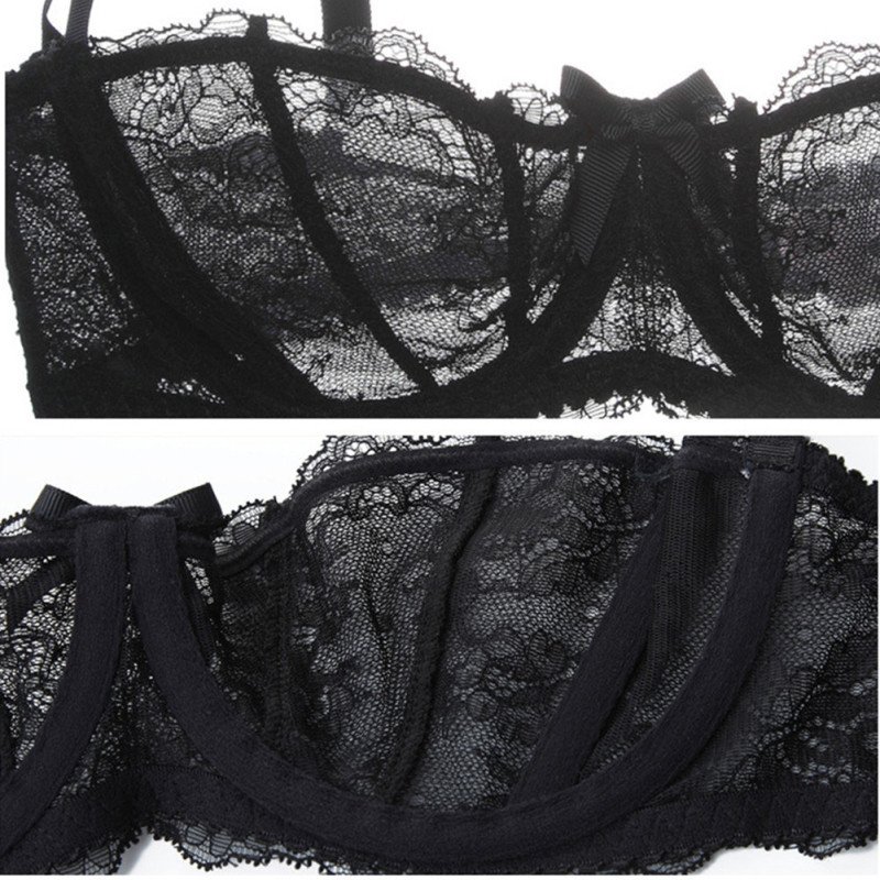 Half Cup Lace Bra Set Women - Image 4