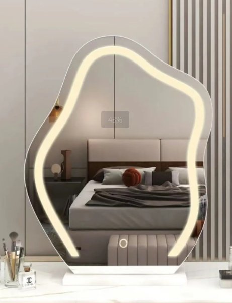 Large Makeup Mirror Cloud Shape Vanity Mirror 3 Colors LED Lights 220V - Image 5