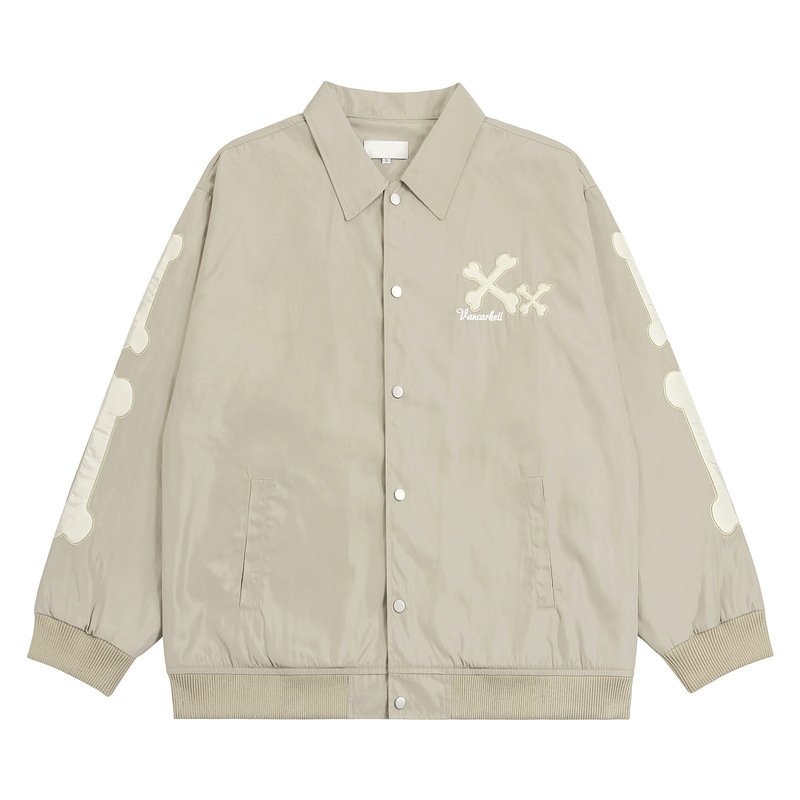 Skull Bone Embroidery Jacket Men's And Women's Coats - Image 2