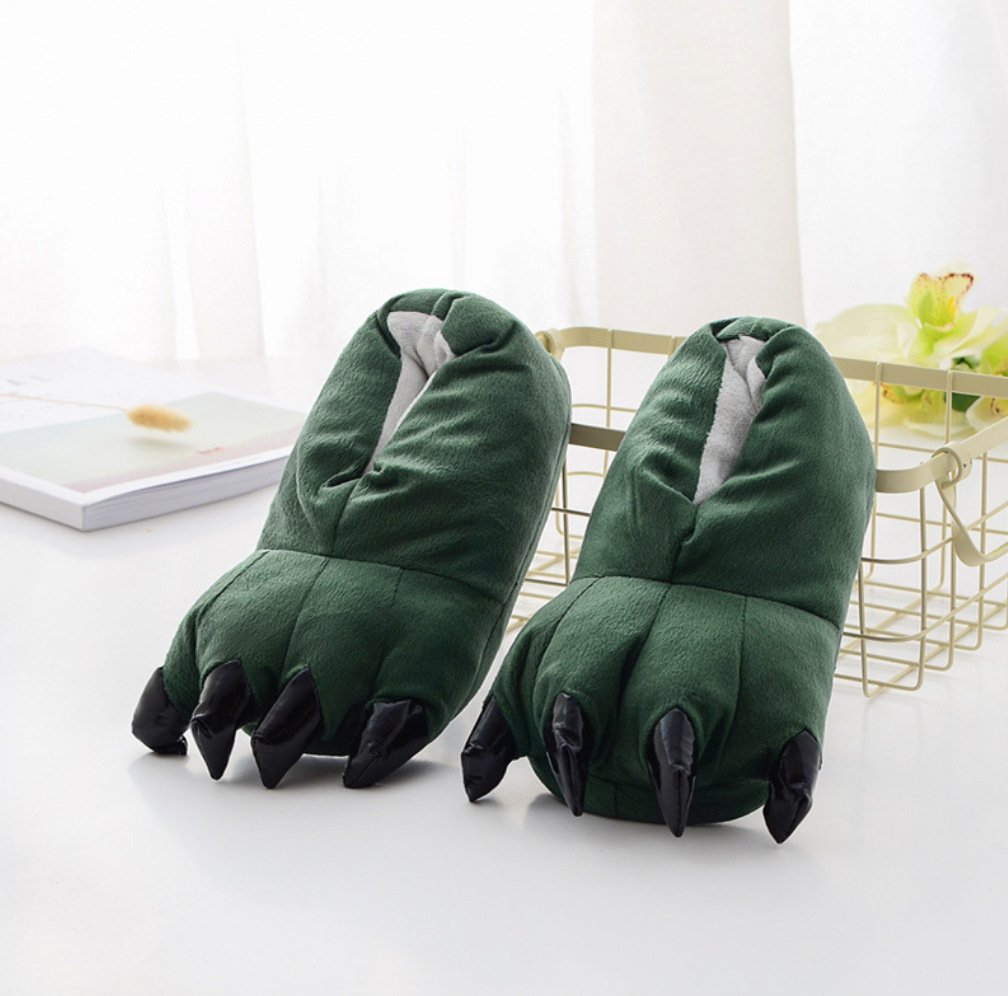 Winter Soft Warm Dinosaur Paw Funny Slippers for Men Women Kids Parent-child Home House Slipper Shoes Room Cotton Shoes - Image 7