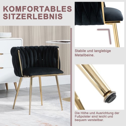 Metal Velvet Dining Chairs - Image 5