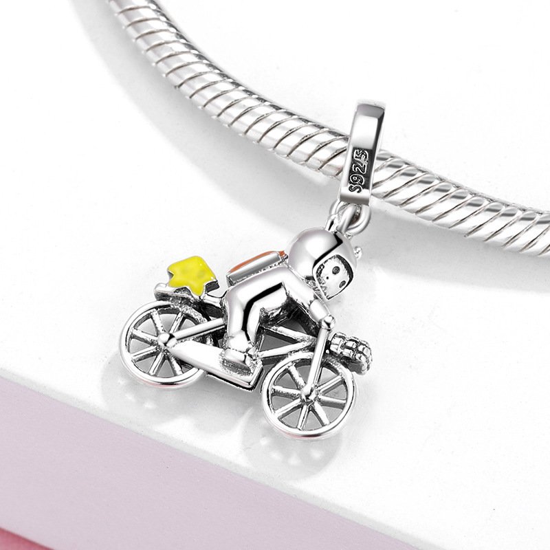 Original Space Dream Astronaut Kids Series Beaded Pendant S925 Sterling Silver Diy Accessories - Image 6