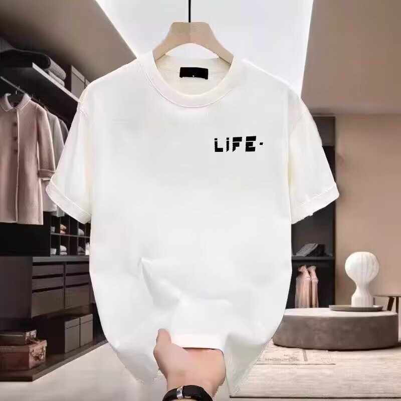 Heavy Fashion Brand Cotton Printed Men's Short Sleeve - Image 2