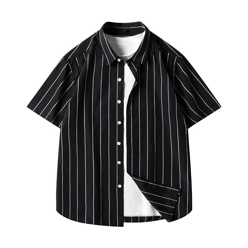 Men's Short-sleeved Shirt Business Striped Casual Shirt - Image 2