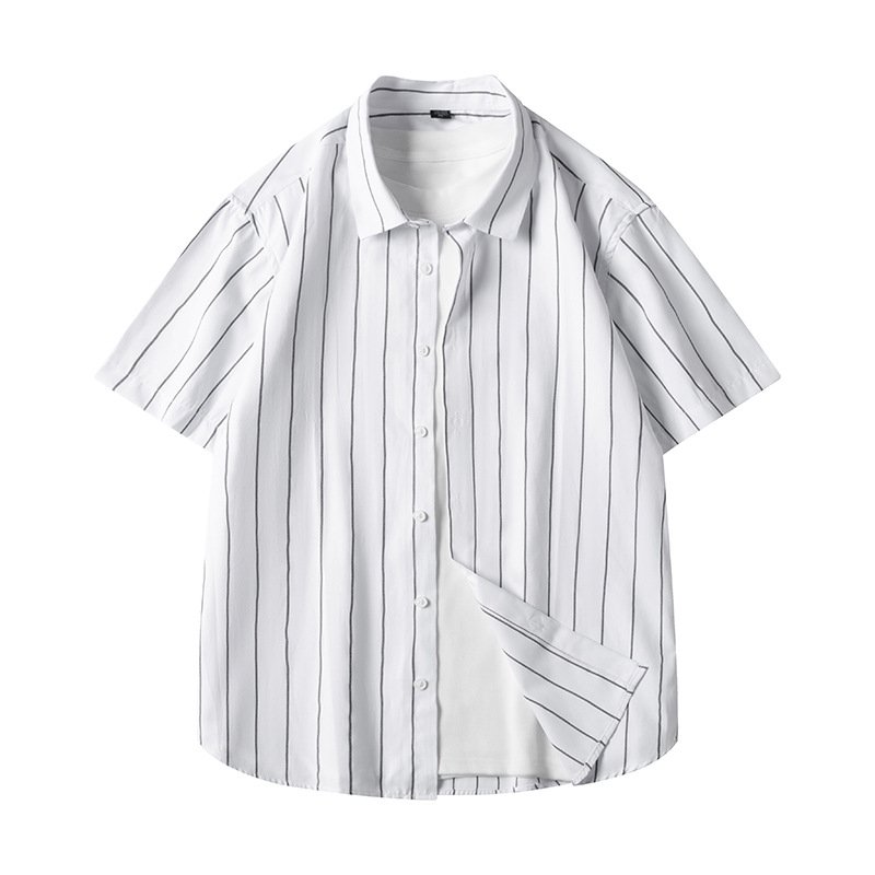 Men's Short-sleeved Shirt Business Striped Casual Shirt - Image 10