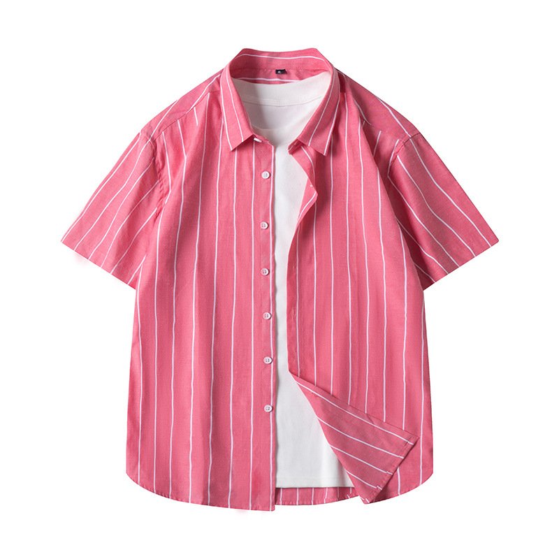 Men's Short-sleeved Shirt Business Striped Casual Shirt - Image 6