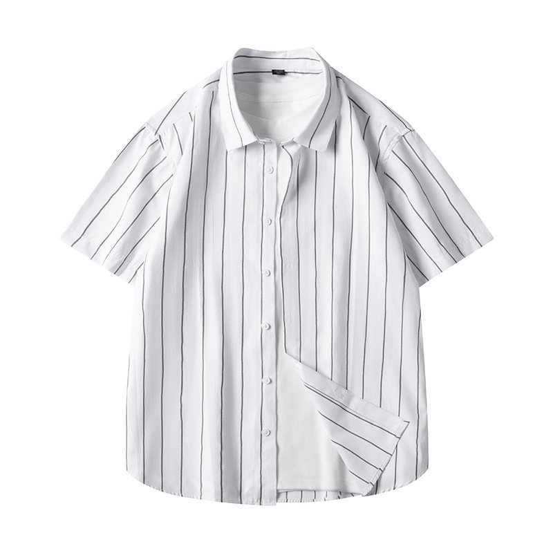 Men's Short-sleeved Shirt Business Striped Casual Shirt - Image 8